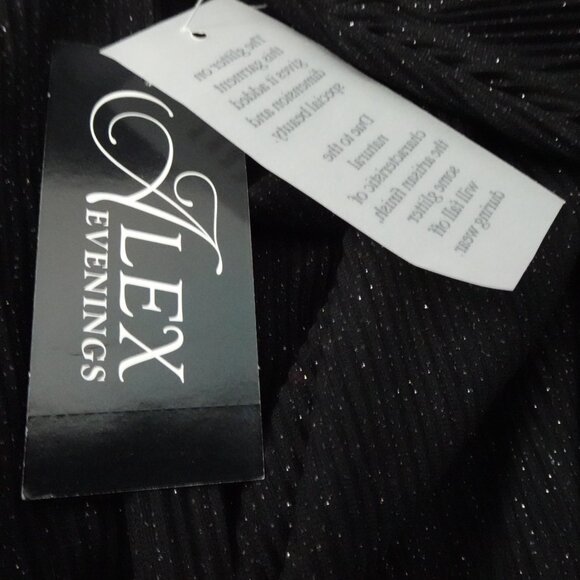 Alex Evenings Twinset Women’s Plus Size 3X Black Sparkle Cocktail Evening Flowy - Picture 13 of 14